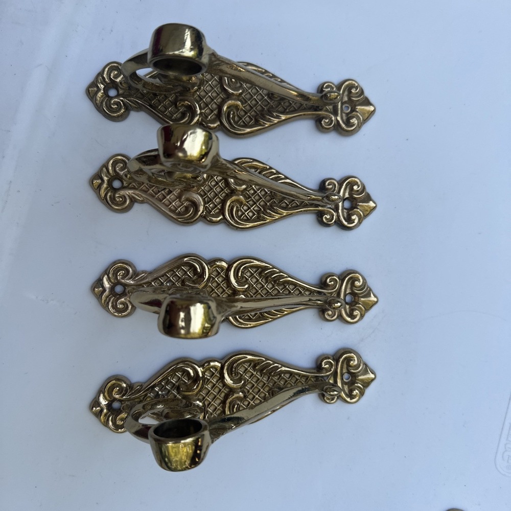 Vintage Gatco Solid Brass Toilet Paper Holder Brackets 2 Sets – One Piece Broken